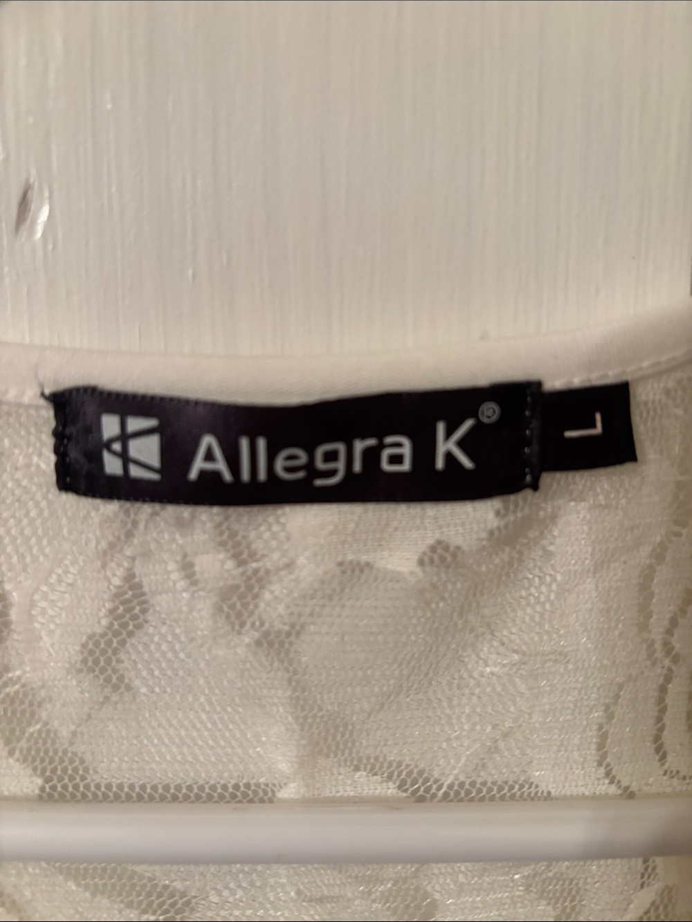 Allegra K Cream Lace Yoke Peplum Tank - Picture 2 of 3